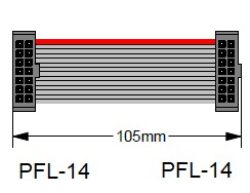 SM C01 KAB-PFL-14-105 - Schmid-M: SM C01 KAB-PFL-14-105 Flachkabel SL28014 (AWG28-14) 14-adrig L = 105 mm + PFL14-Stecker + PFL14-Stecker